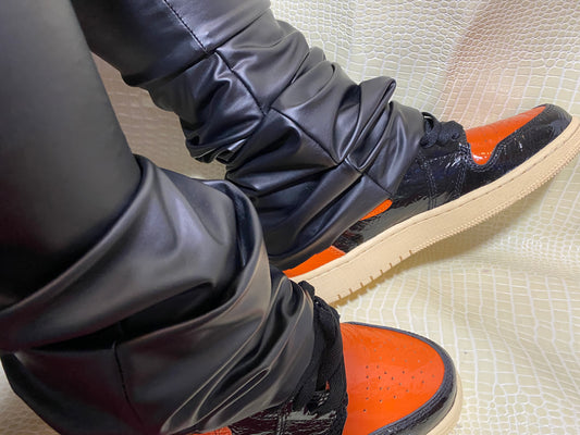 Faux Leather Stacked Pants