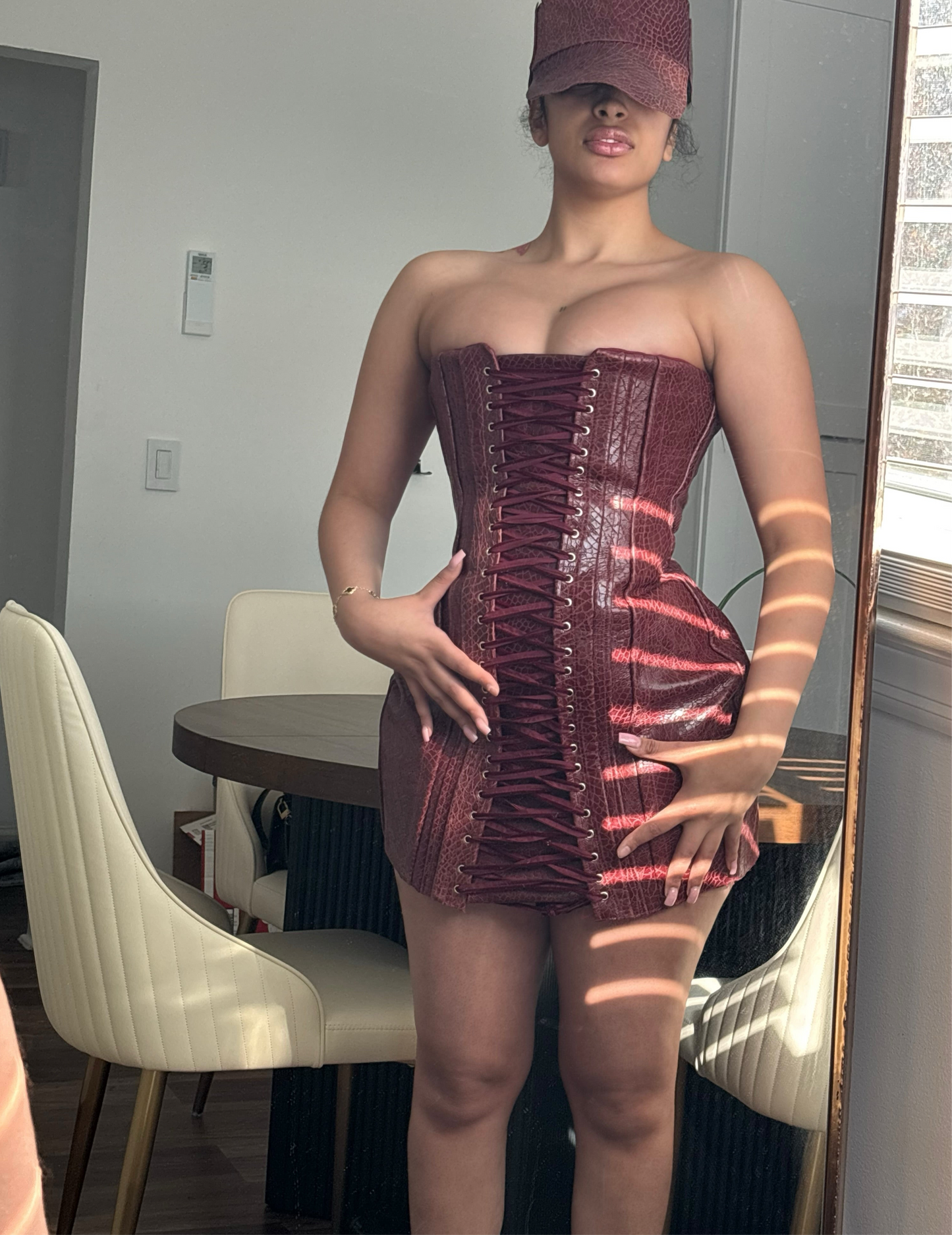 Leather Bured Corset Dress