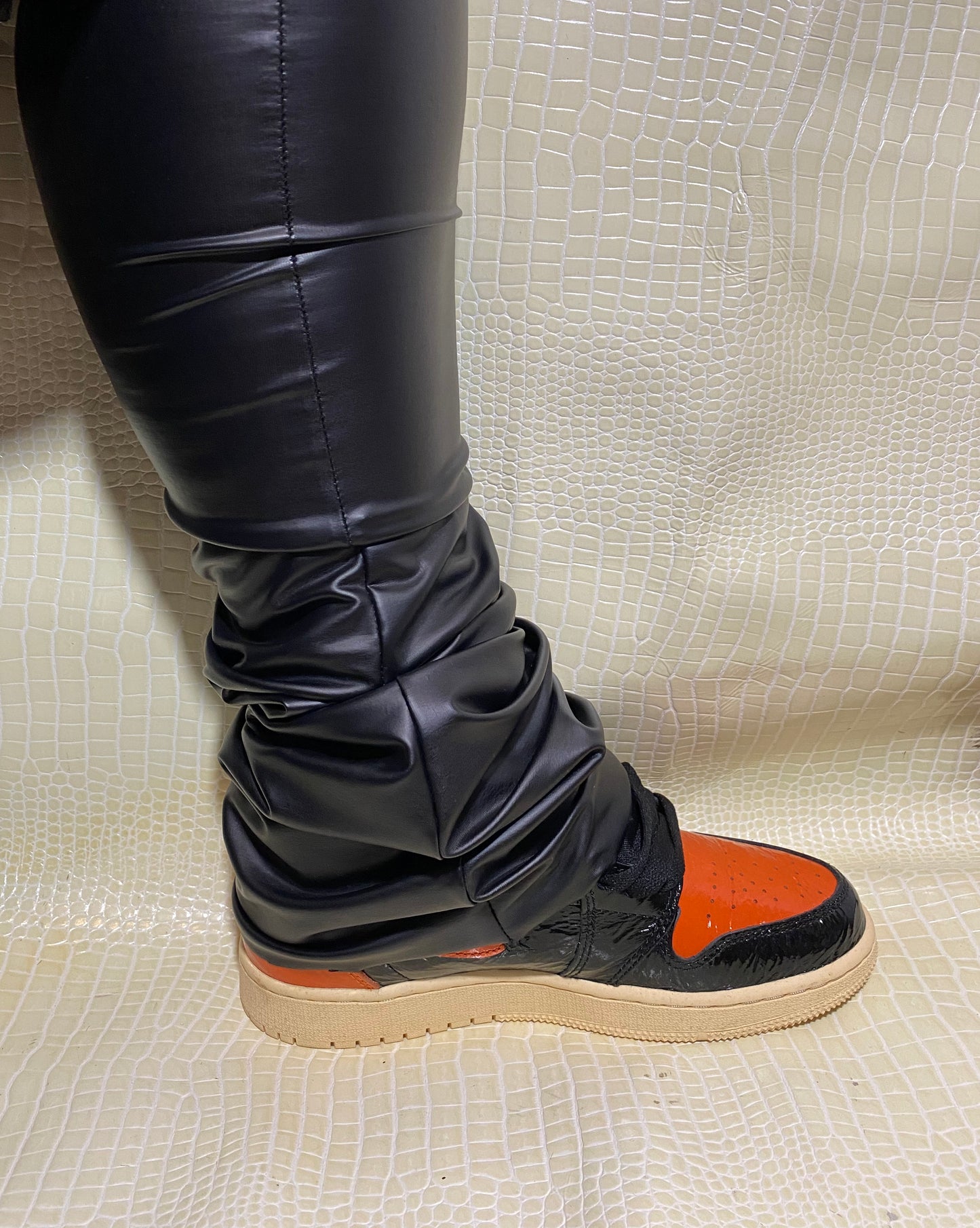 Faux Leather Stacked Pants